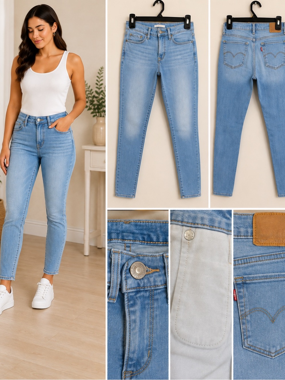 Levi’s 311 Shaping Skinny Women’s Jeans Size 29 Light Wash Stretch Mid Rise